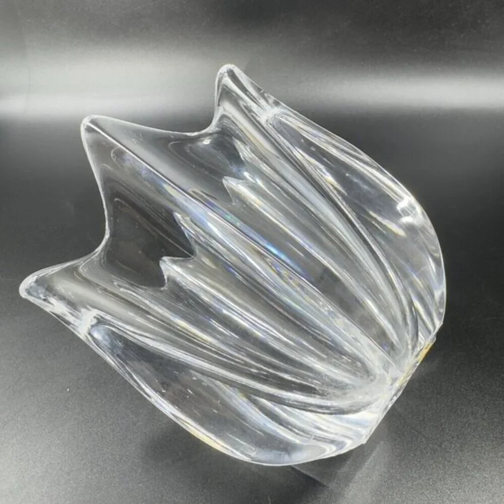 Vintage Orrefors Belle Clear Heavy Single‎ Candle Holder Votive Dish Bowl Signed